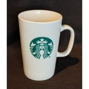 Starbucks 2017 Coffee Mug White Siren Mermaid Green Logo Tall Ceramic 16oz
